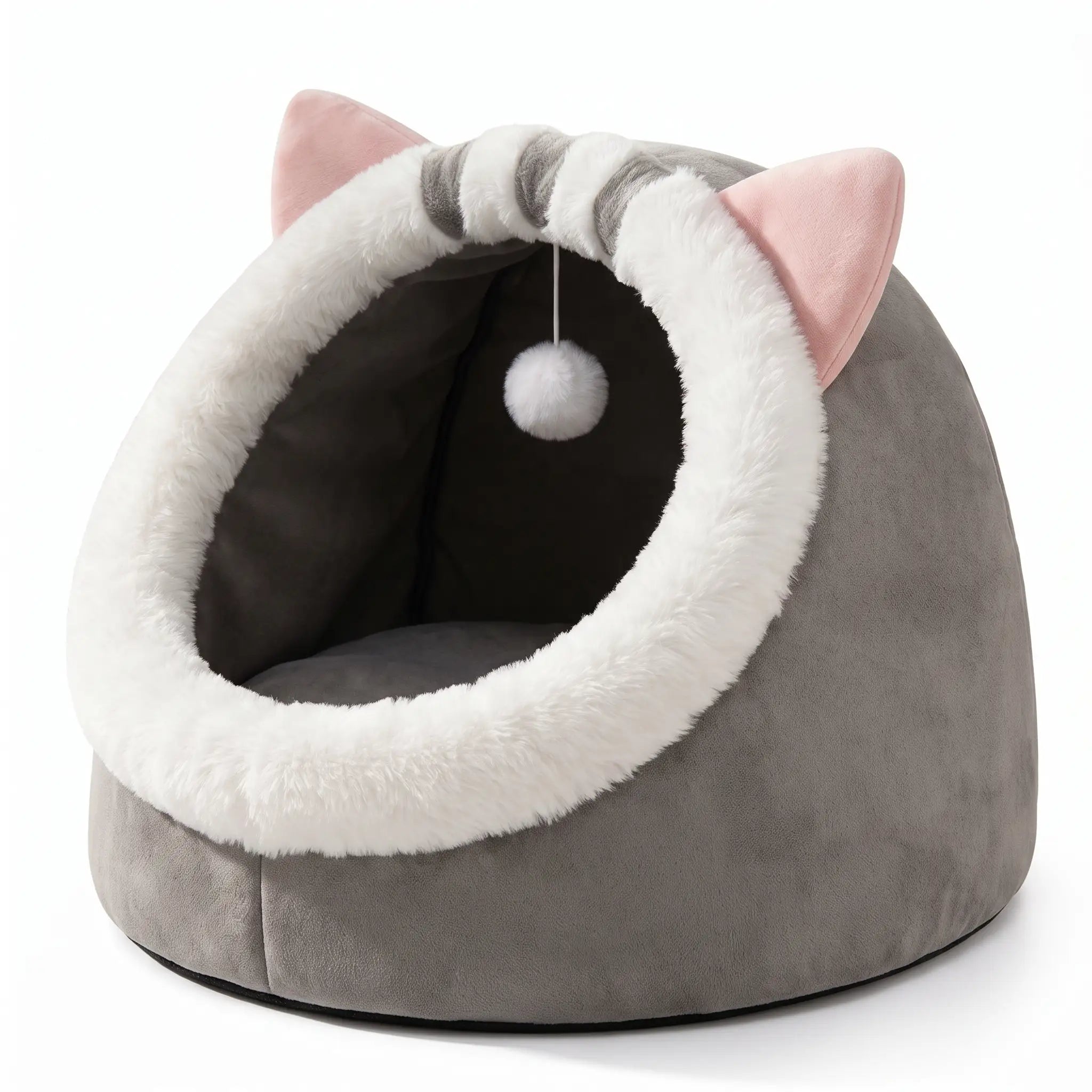 MEWTIFY Cat Ear Cave Bed, Cozy Plush Nest For Indoor Cats, 1 Pack