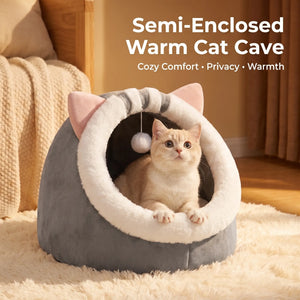 MEOWTIFY Cat Ear Cave Bed - Warm and Cozy Cat Cave