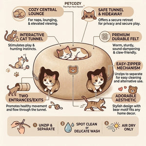 Mewtify Peekaboo Cat Cave, Interactive Cat Bed and Tunnel